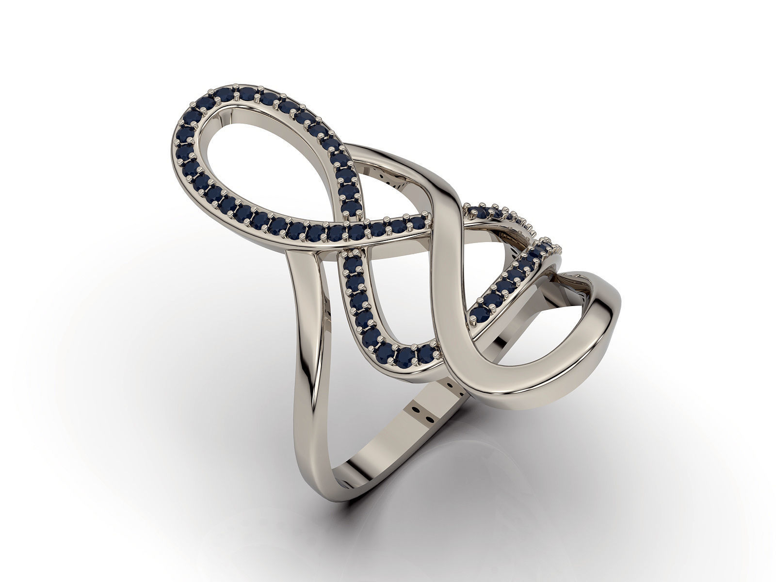 Tangle ring silver gold printable jewelry 3D model 3D print model_2