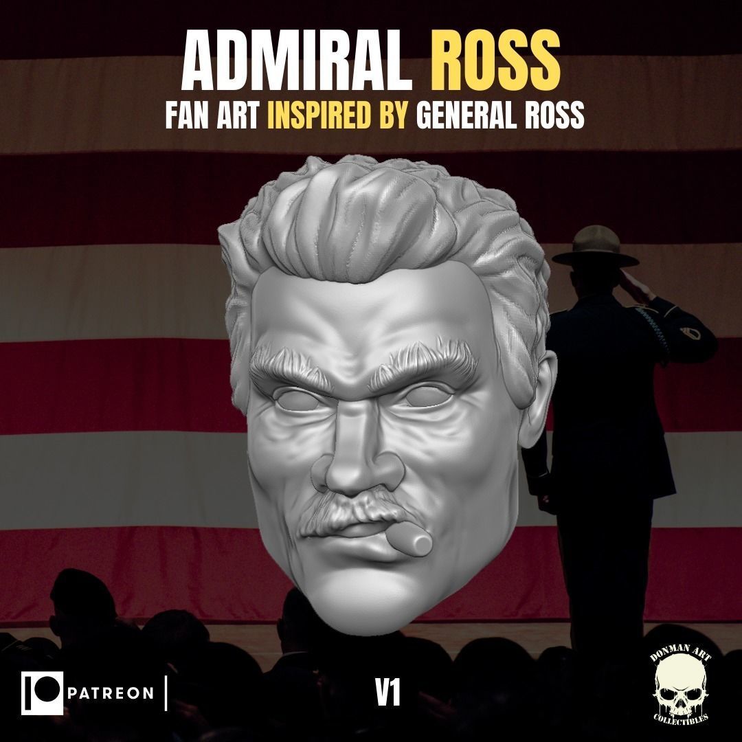 Admiral Ross head for action figures 3D print model_15