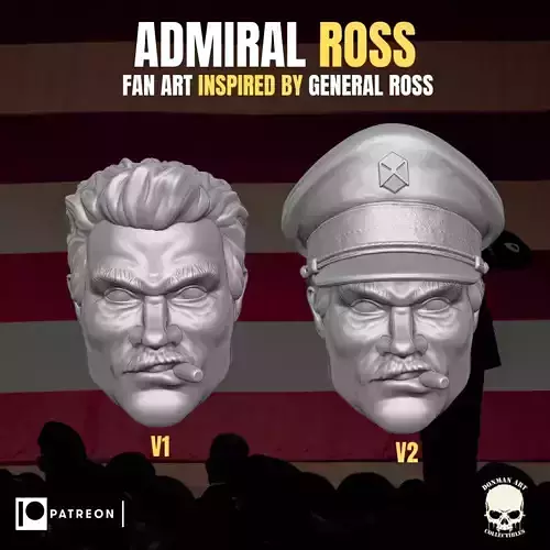 Admiral Ross head for action figures 3D print model