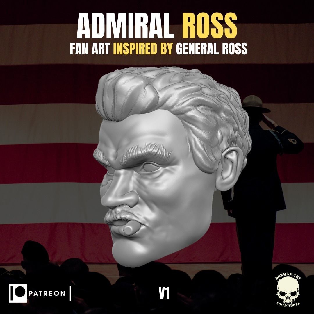 Admiral Ross head for action figures 3D print model_17