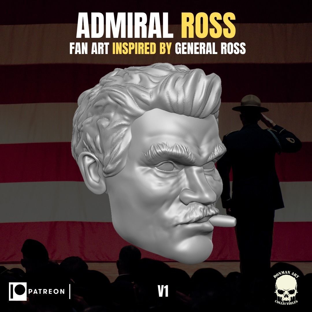 Admiral Ross head for action figures 3D print model_18