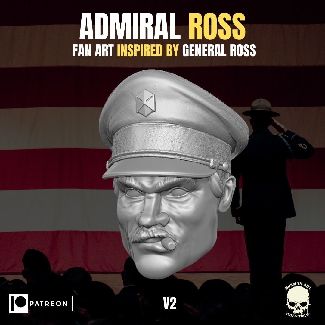 Admiral Ross head for action figures 3D print model_12