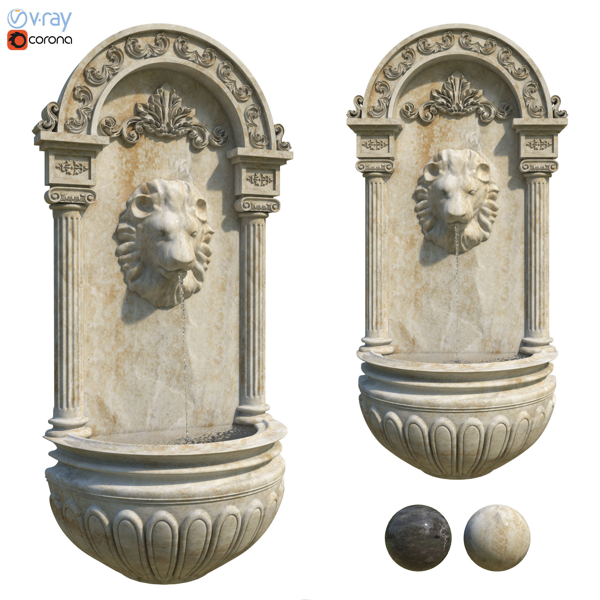 Classic Wall Fountain 05 3D model_1