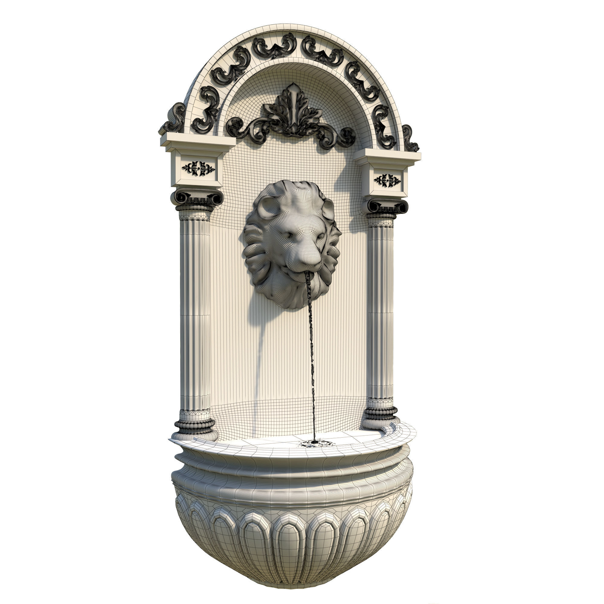 Classic Wall Fountain 05 3D model_3