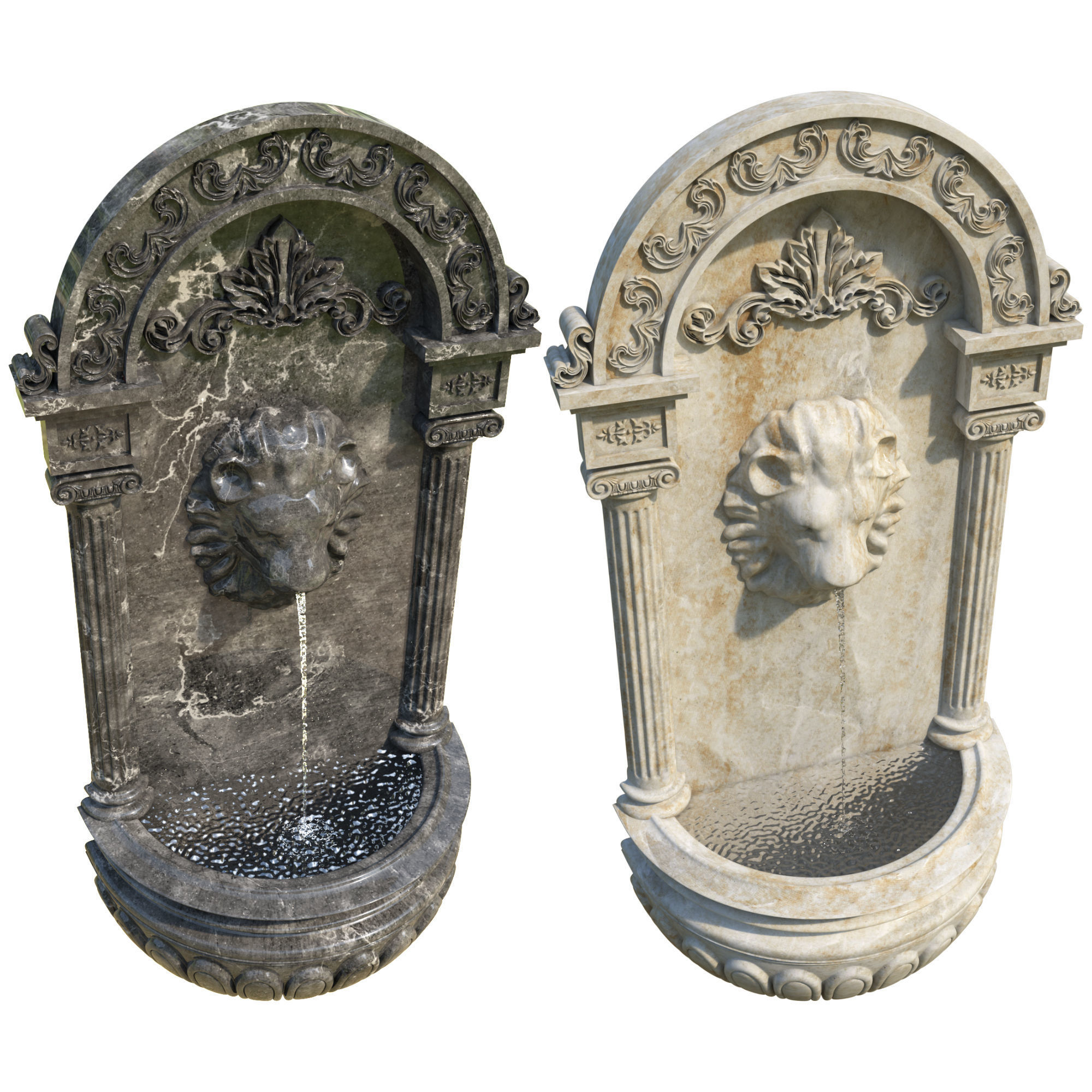 Classic Wall Fountain 05 3D model_2