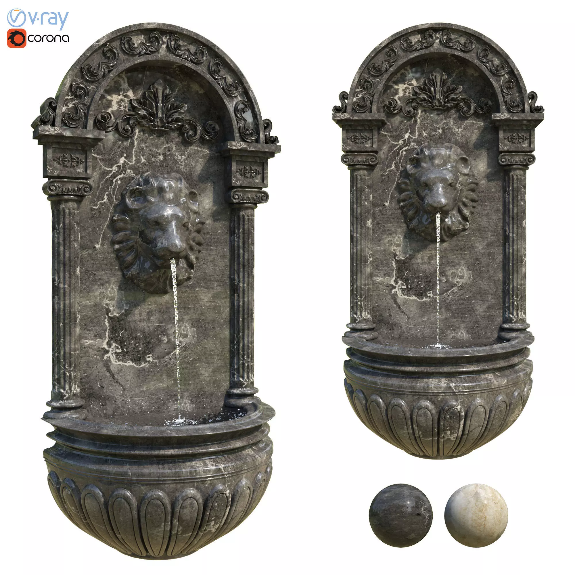 Classic Wall Fountain 05 3D model_0
