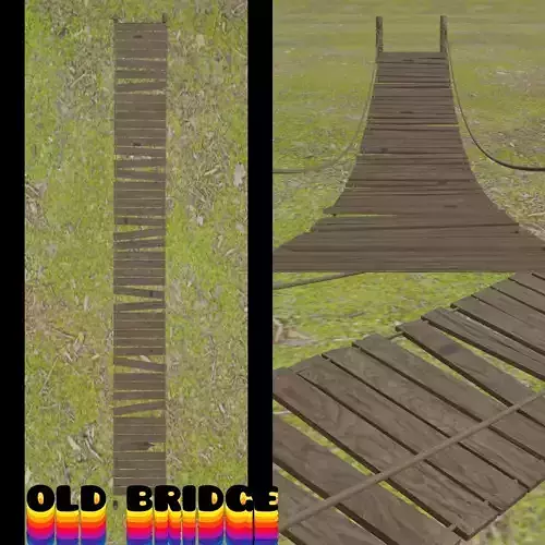 old bridge Low-poly 3D model