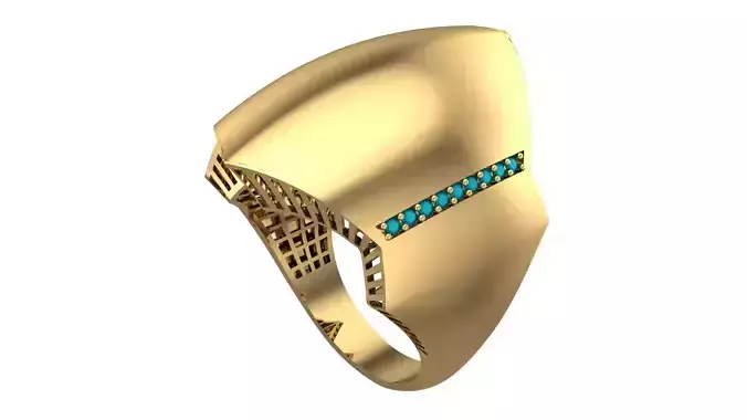 CORNER BAND FUSION STONE RING-R03-