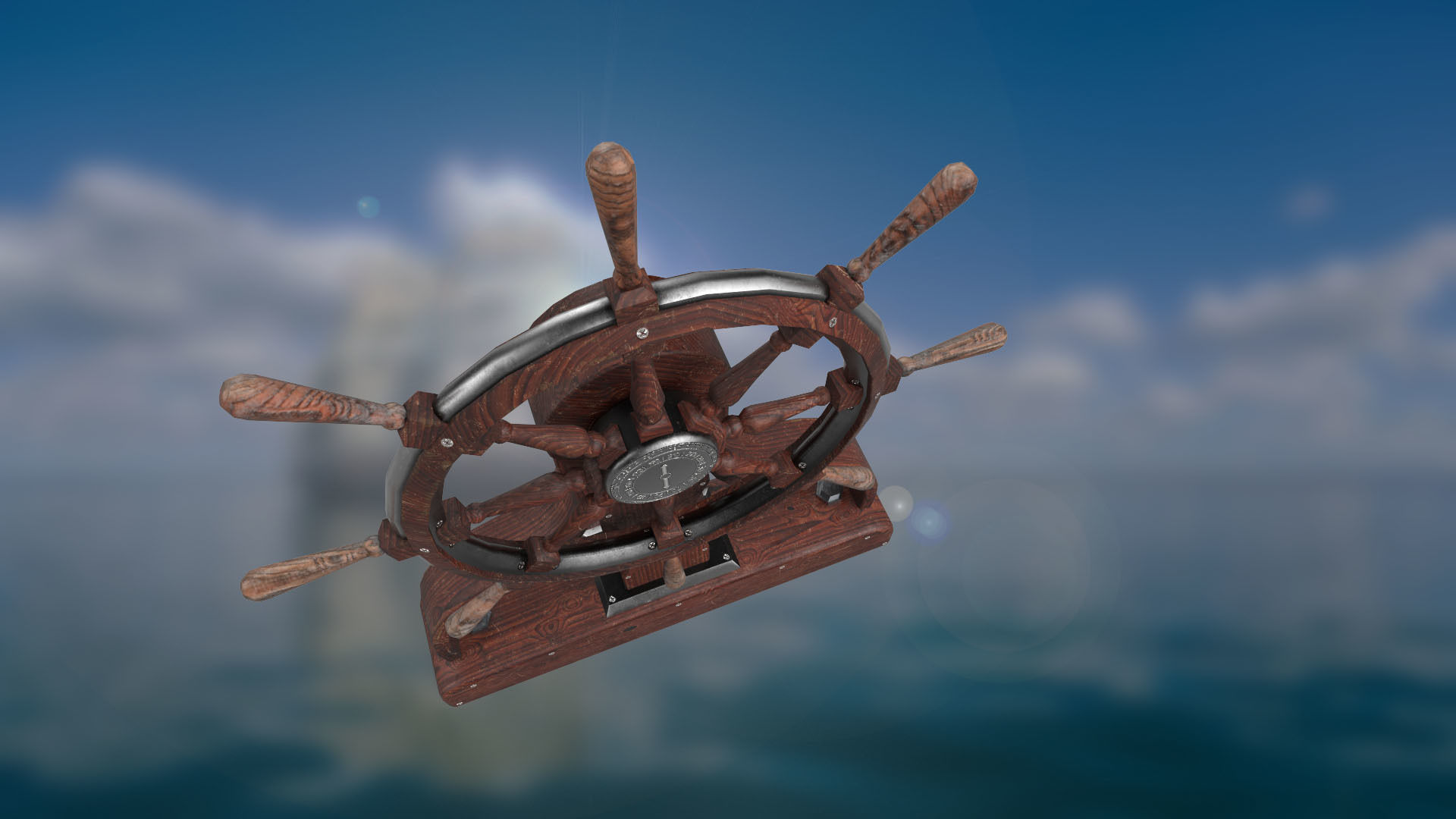 Ship steering wheel Ship Wheel 3D model Low-poly Low-poly 3D model_3