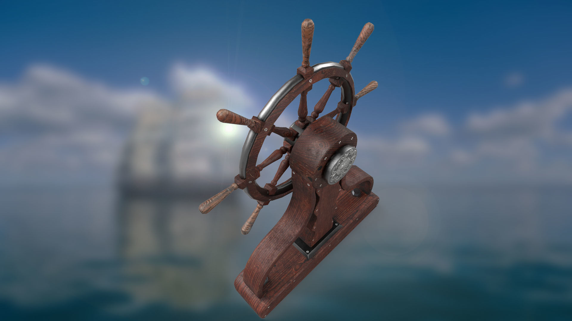 Ship steering wheel Ship Wheel 3D model Low-poly Low-poly 3D model_5