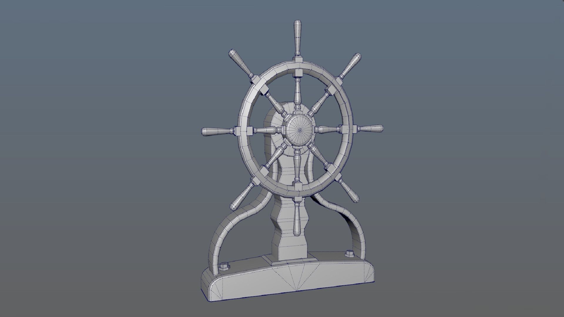 Ship steering wheel Ship Wheel 3D model Low-poly Low-poly 3D model_6