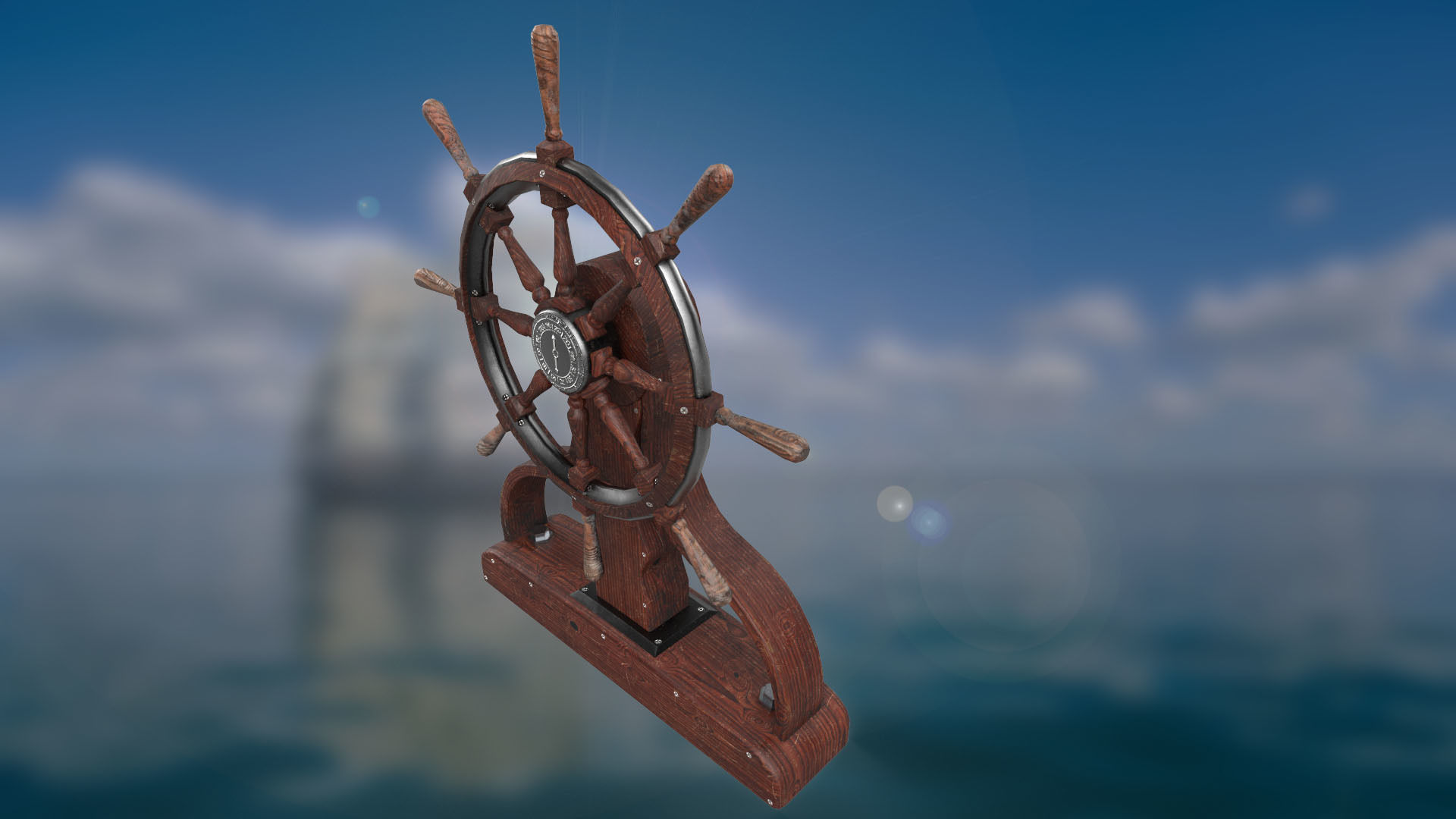 Ship steering wheel Ship Wheel 3D model Low-poly Low-poly 3D model_4