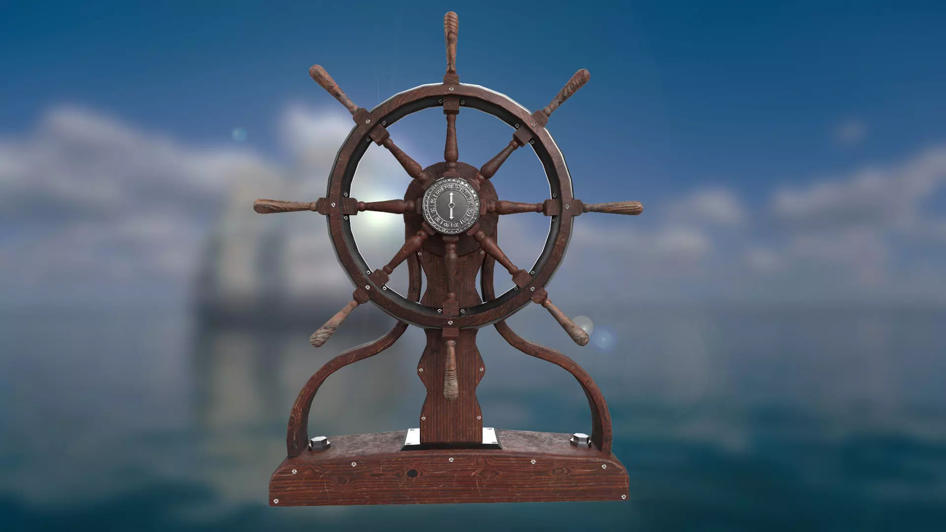 Ship steering wheel Ship Wheel 3D model Low-poly Low-poly 3D model_0