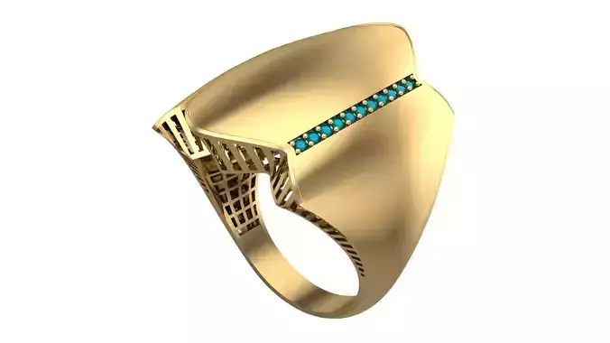 CORNER BAND FUSION STONE RING-R05-