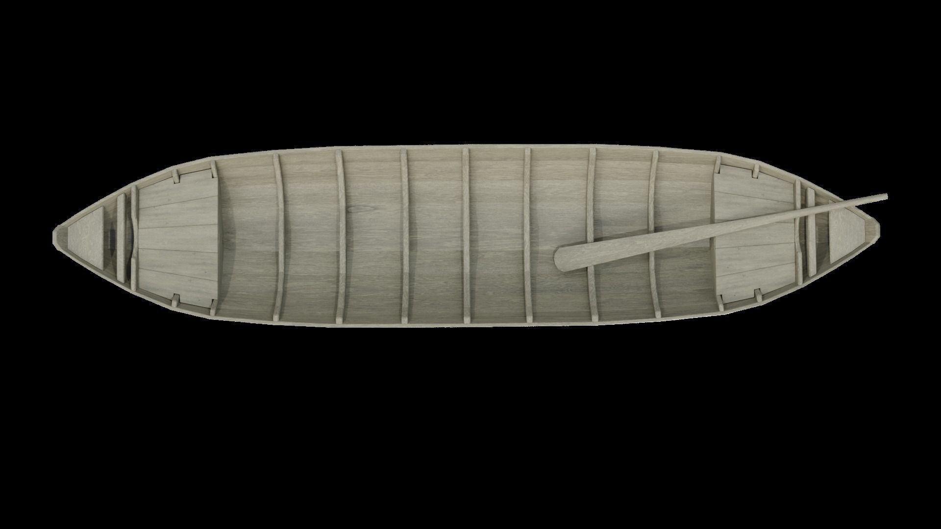 Wooden Boat Low-poly 3D model_4