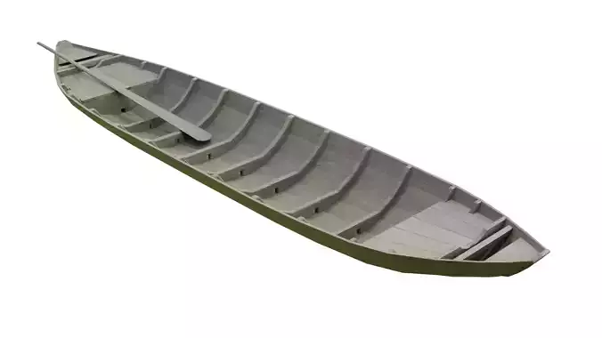 Wooden Boat Low-poly 3D model