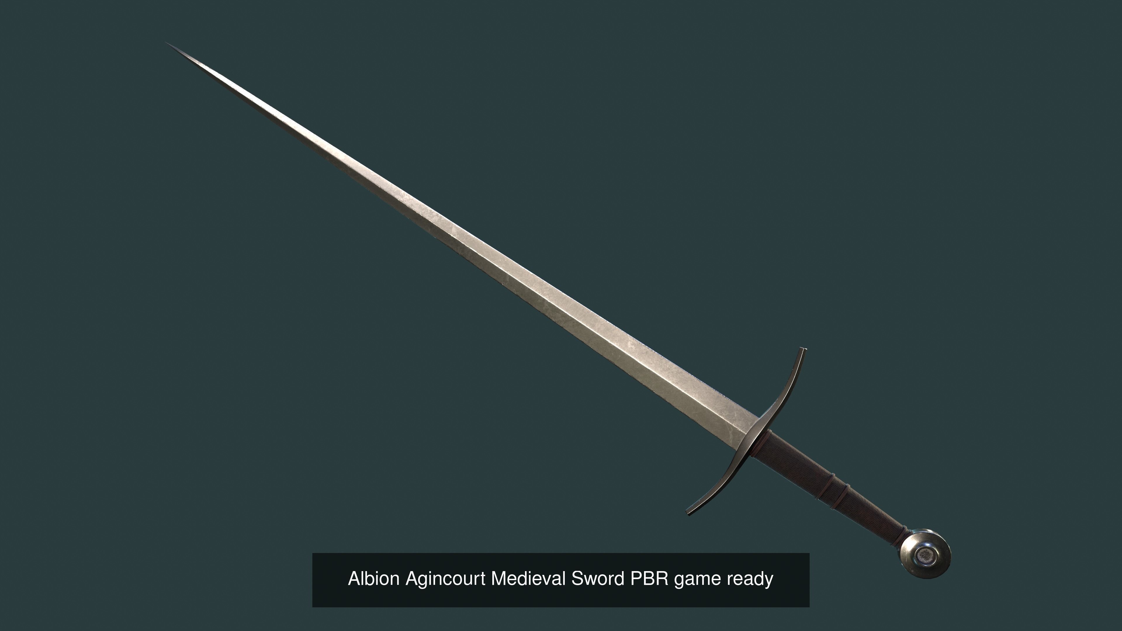 Albion Medieval Swords PBR game ready Low-poly 3D Model Collection_1