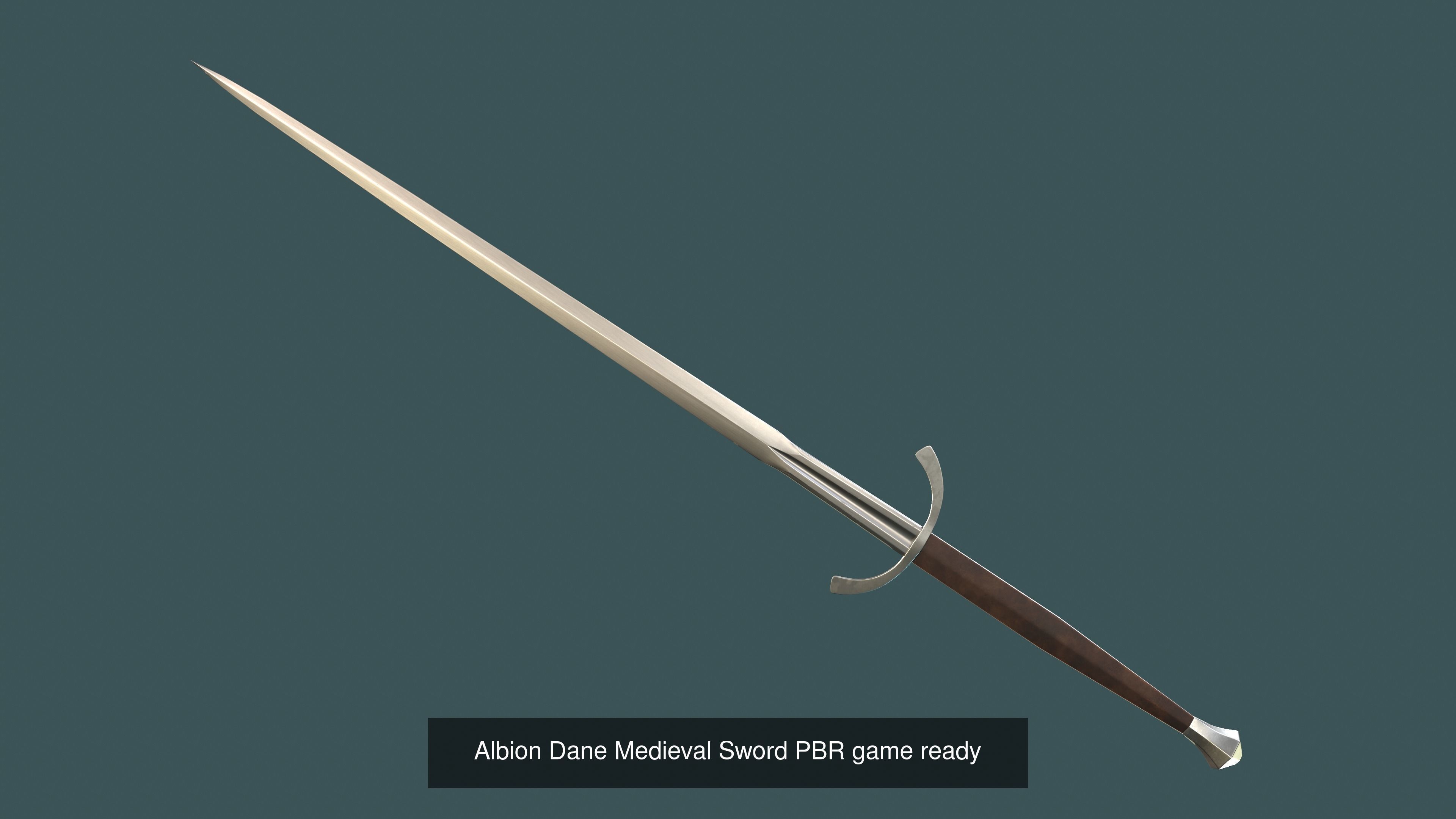 Albion Medieval Swords PBR game ready Low-poly 3D Model Collection_5