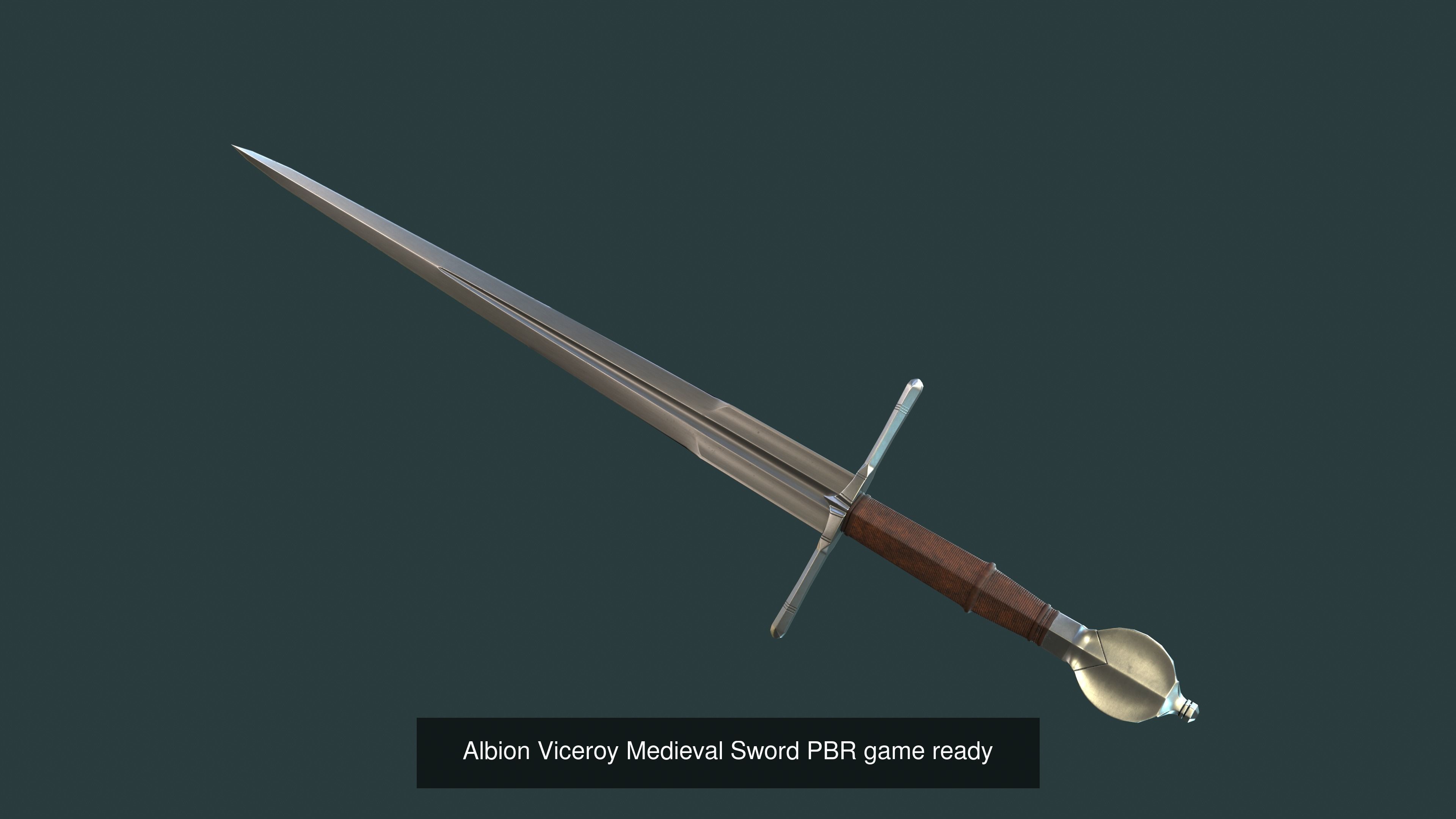 Albion Medieval Swords PBR game ready Low-poly 3D Model Collection_11