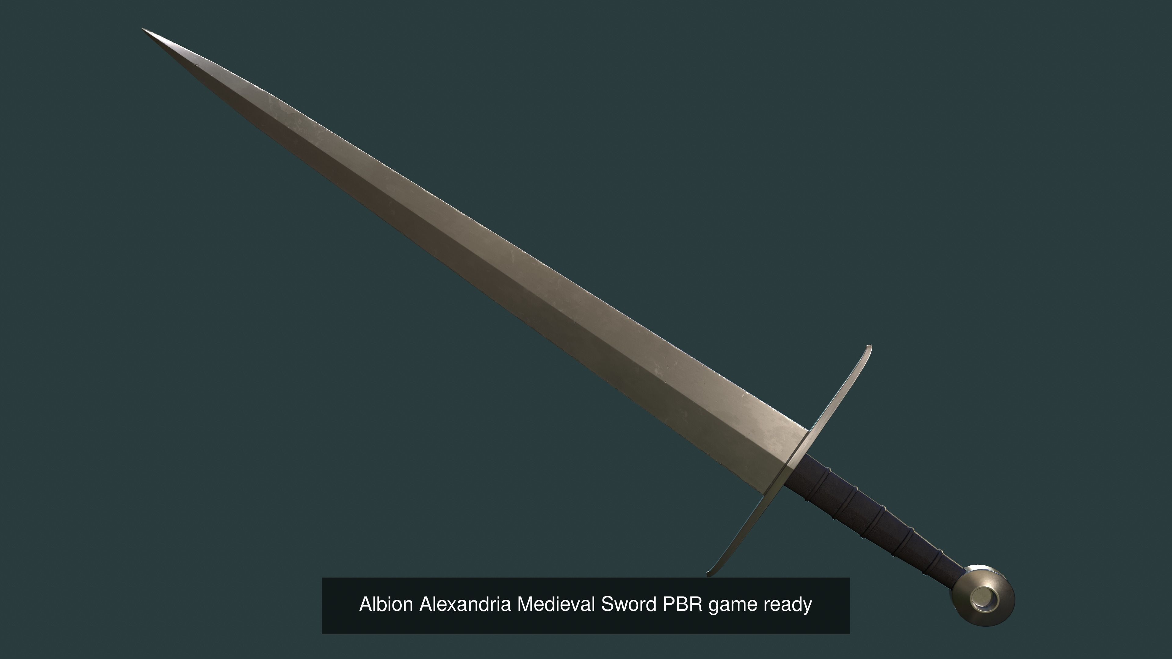Albion Medieval Swords PBR game ready Low-poly 3D Model Collection_2