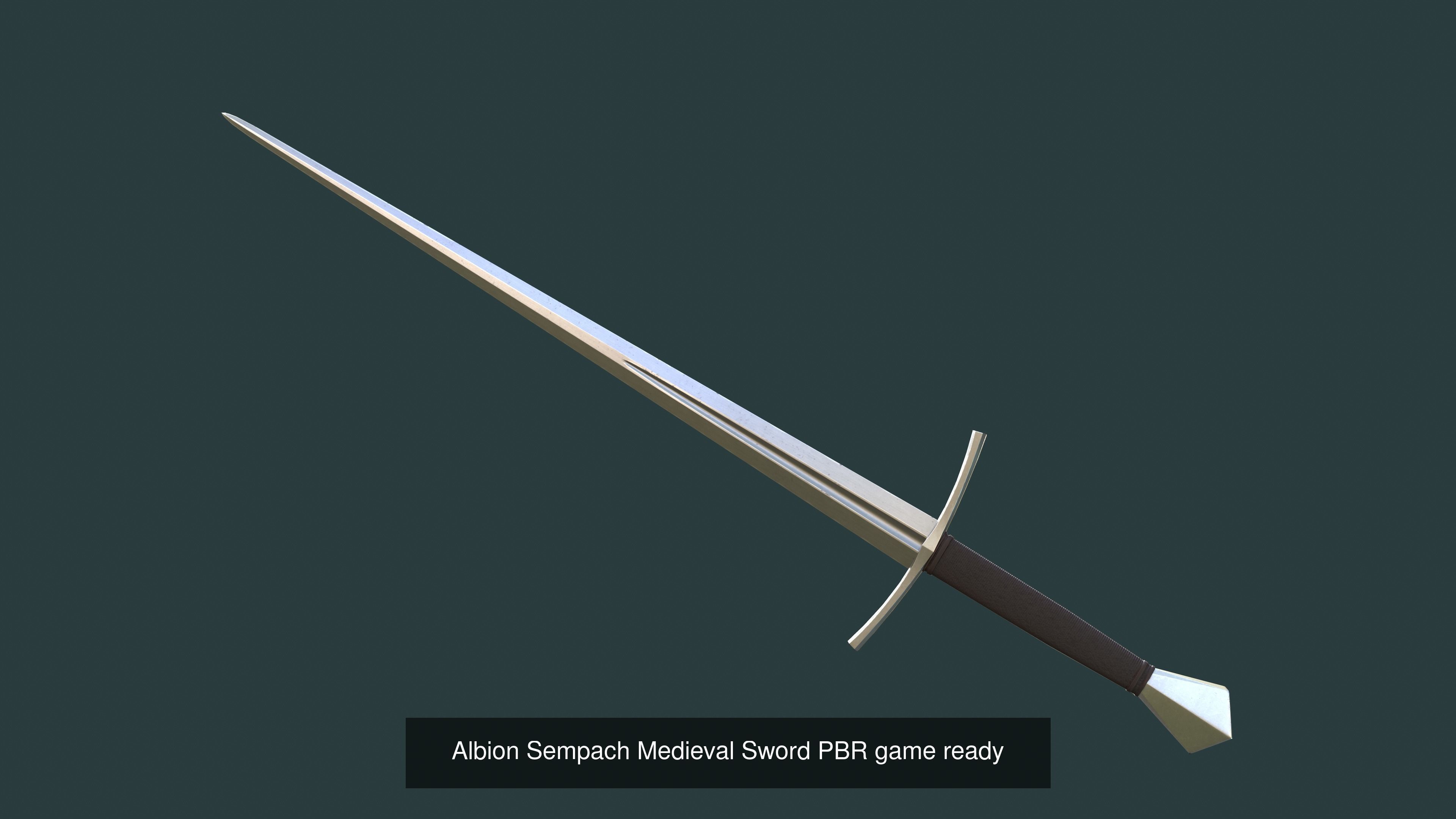 Albion Medieval Swords PBR game ready Low-poly 3D Model Collection_10