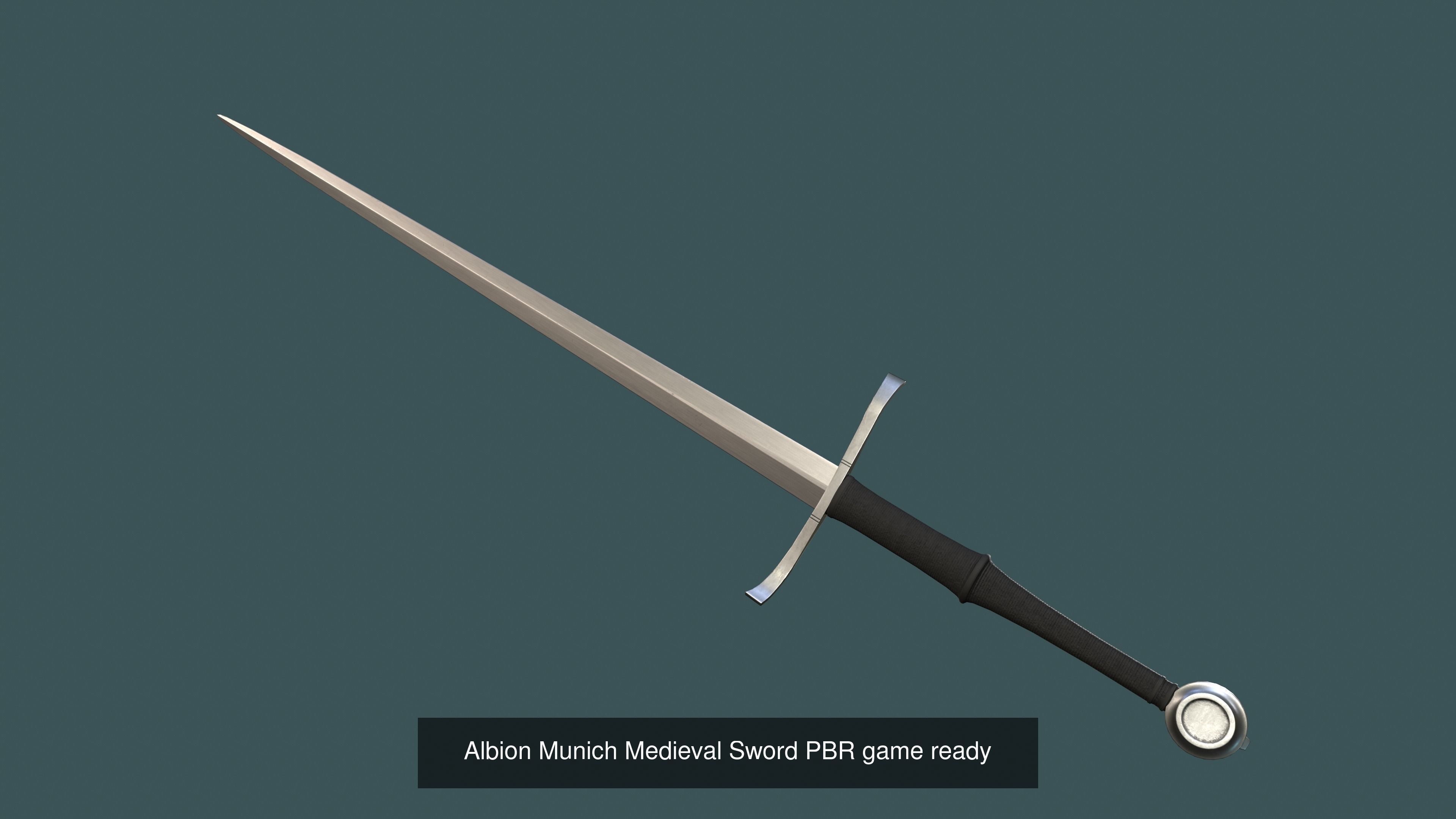 Albion Medieval Swords PBR game ready Low-poly 3D Model Collection_7