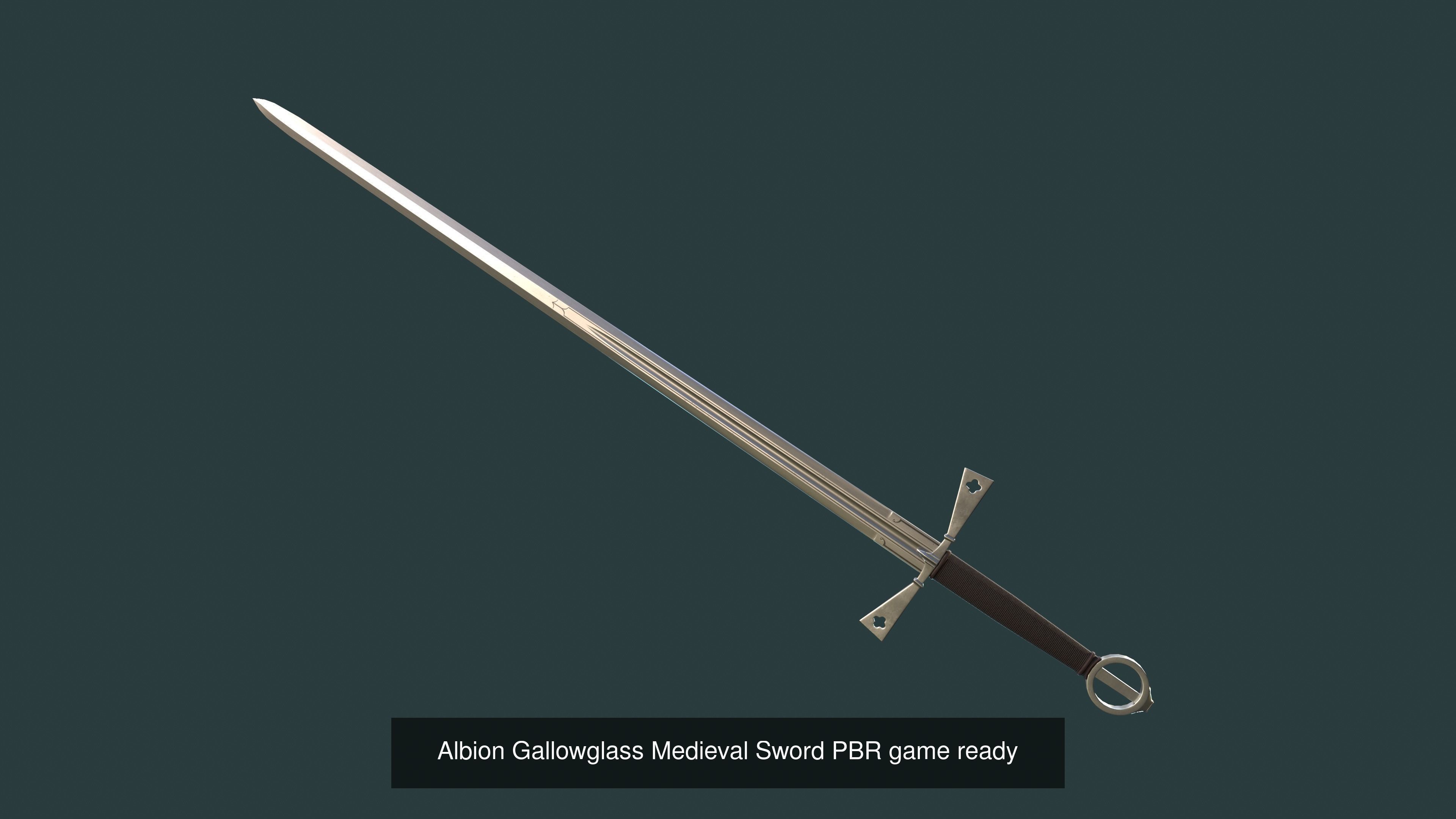 Albion Medieval Swords PBR game ready Low-poly 3D Model Collection_6