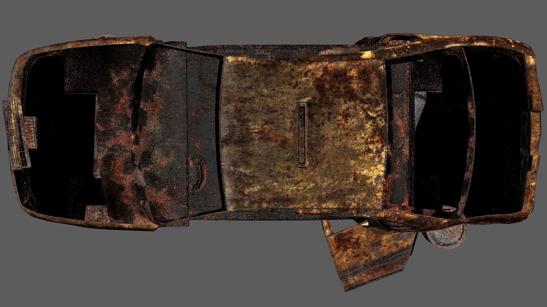 abandoned cars destroyed vehicles 3D model_2