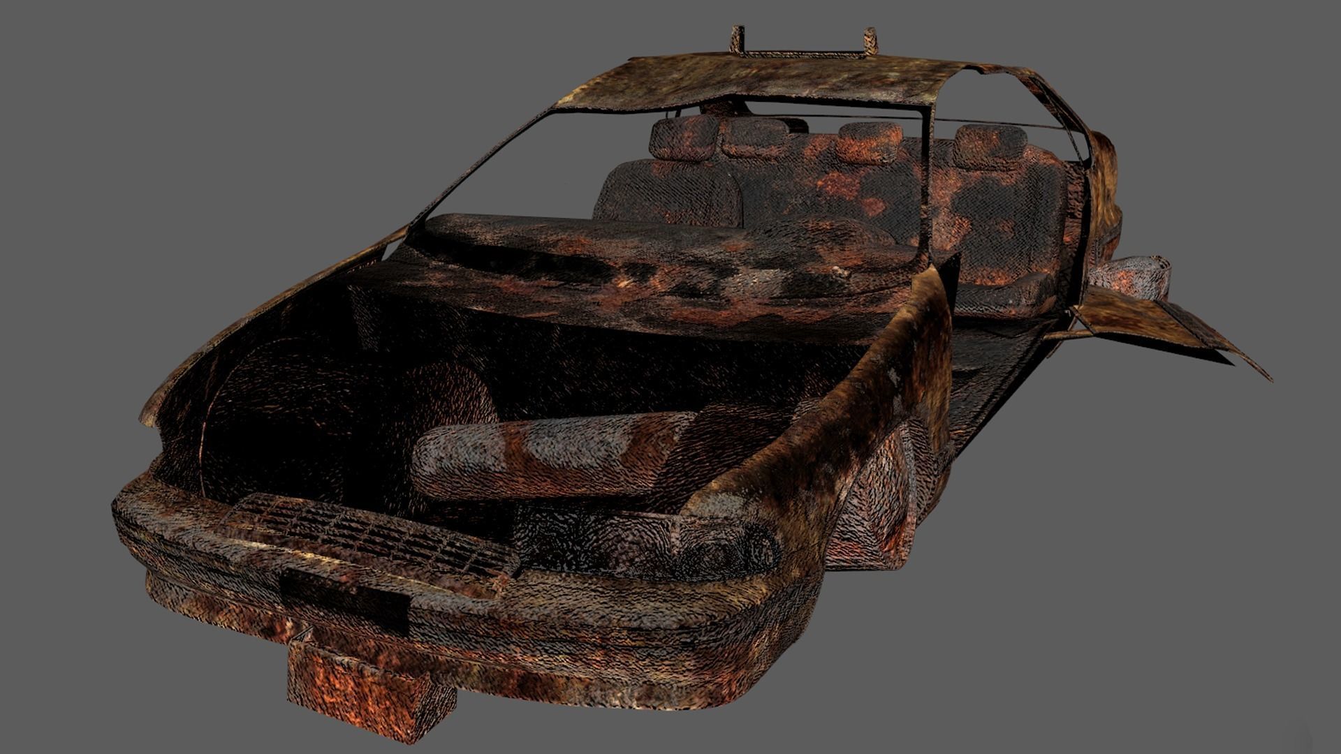 abandoned cars destroyed vehicles 3D model_6