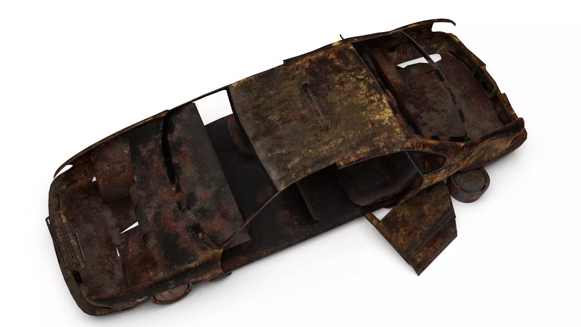 abandoned cars destroyed vehicles 3D model_0