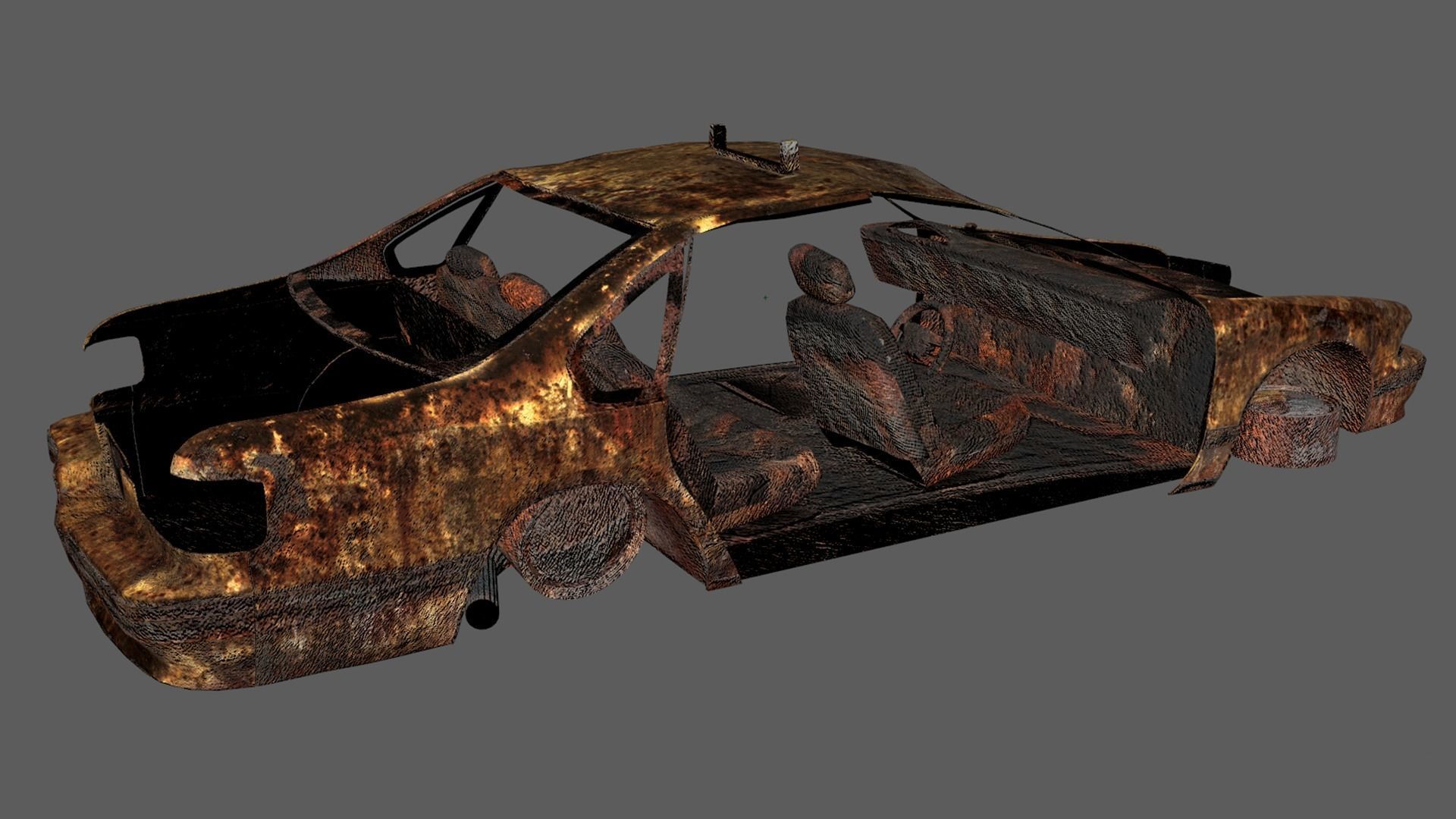 abandoned cars destroyed vehicles 3D model_5