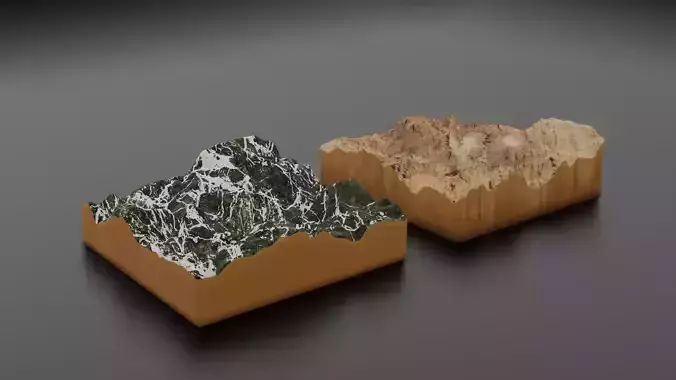 TERRAIN 3D modal Free low-poly 3D model