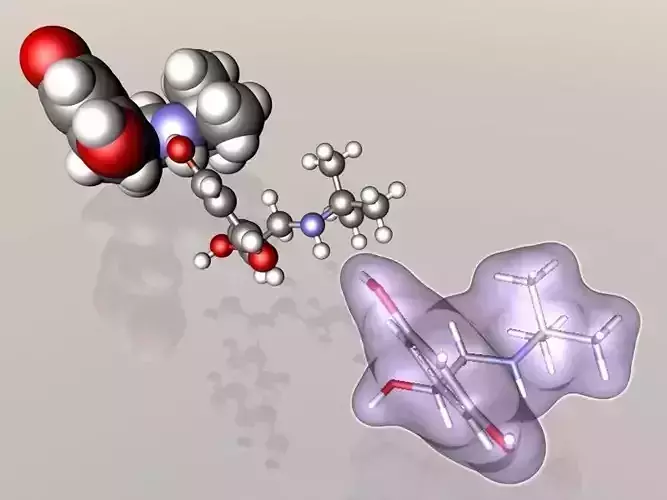 Terbutaline molecule 3D model