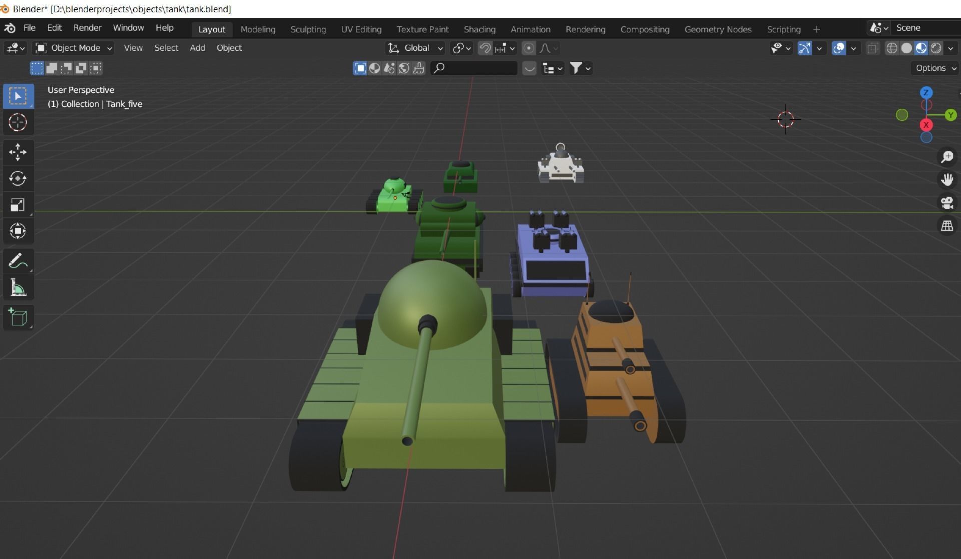 Toy tanks and rocket launcher not rigged 3D model_3