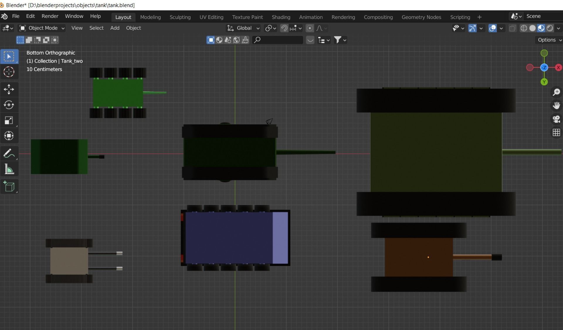 Toy tanks and rocket launcher not rigged 3D model_5
