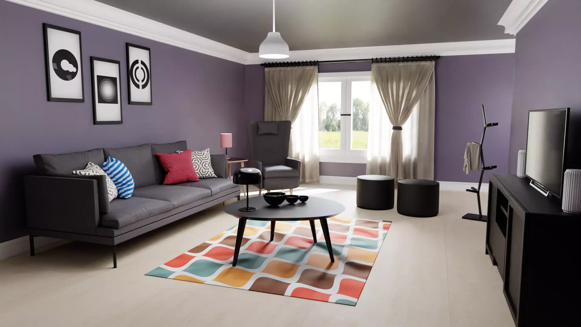 Complete Living Room 3D model_0