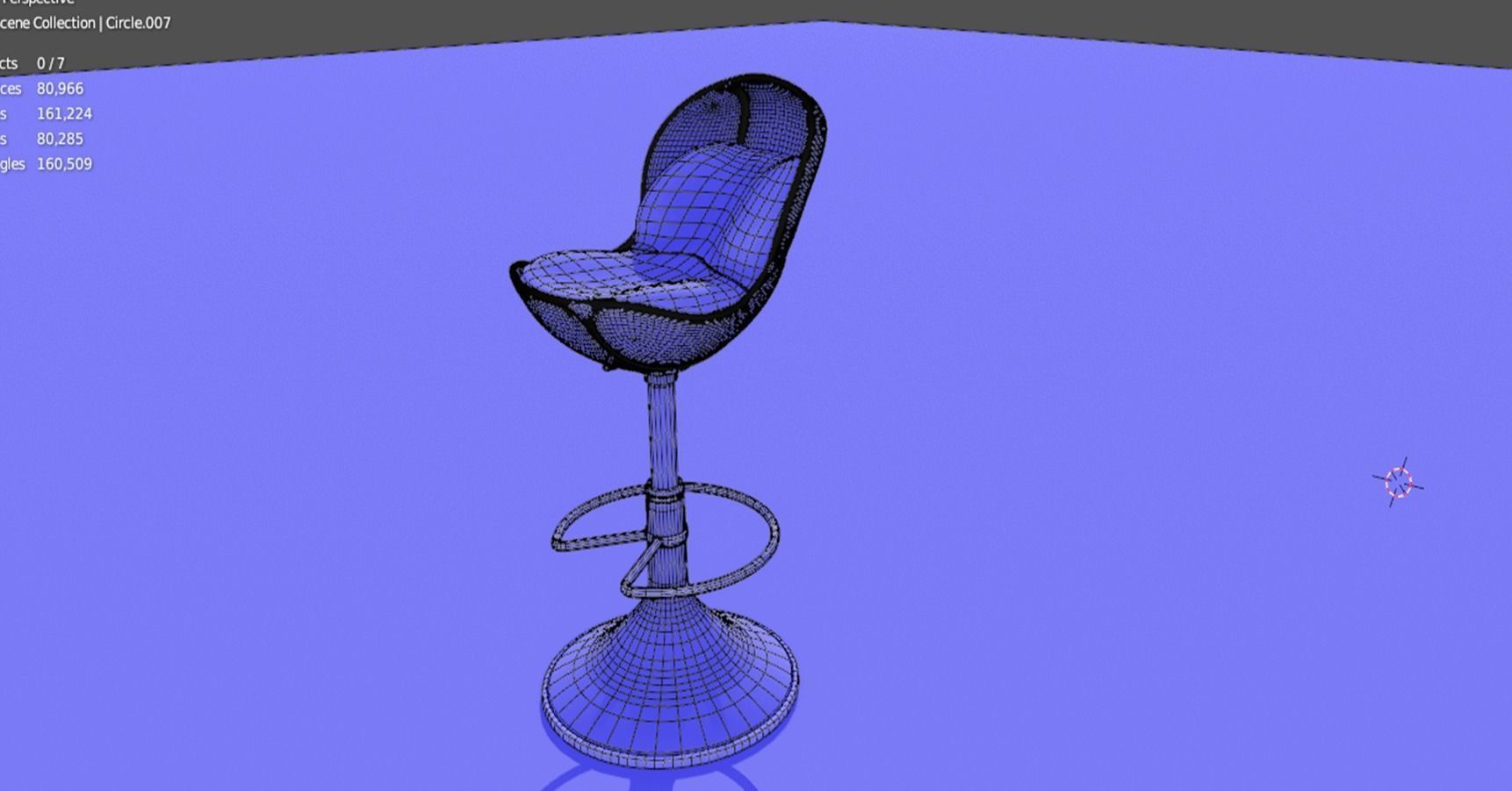 Bar stool retro 3D model_24