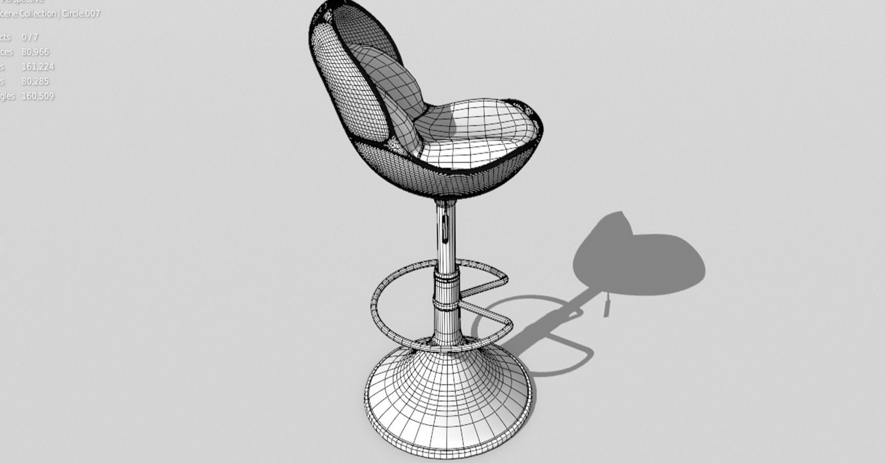 Bar stool retro 3D model_26