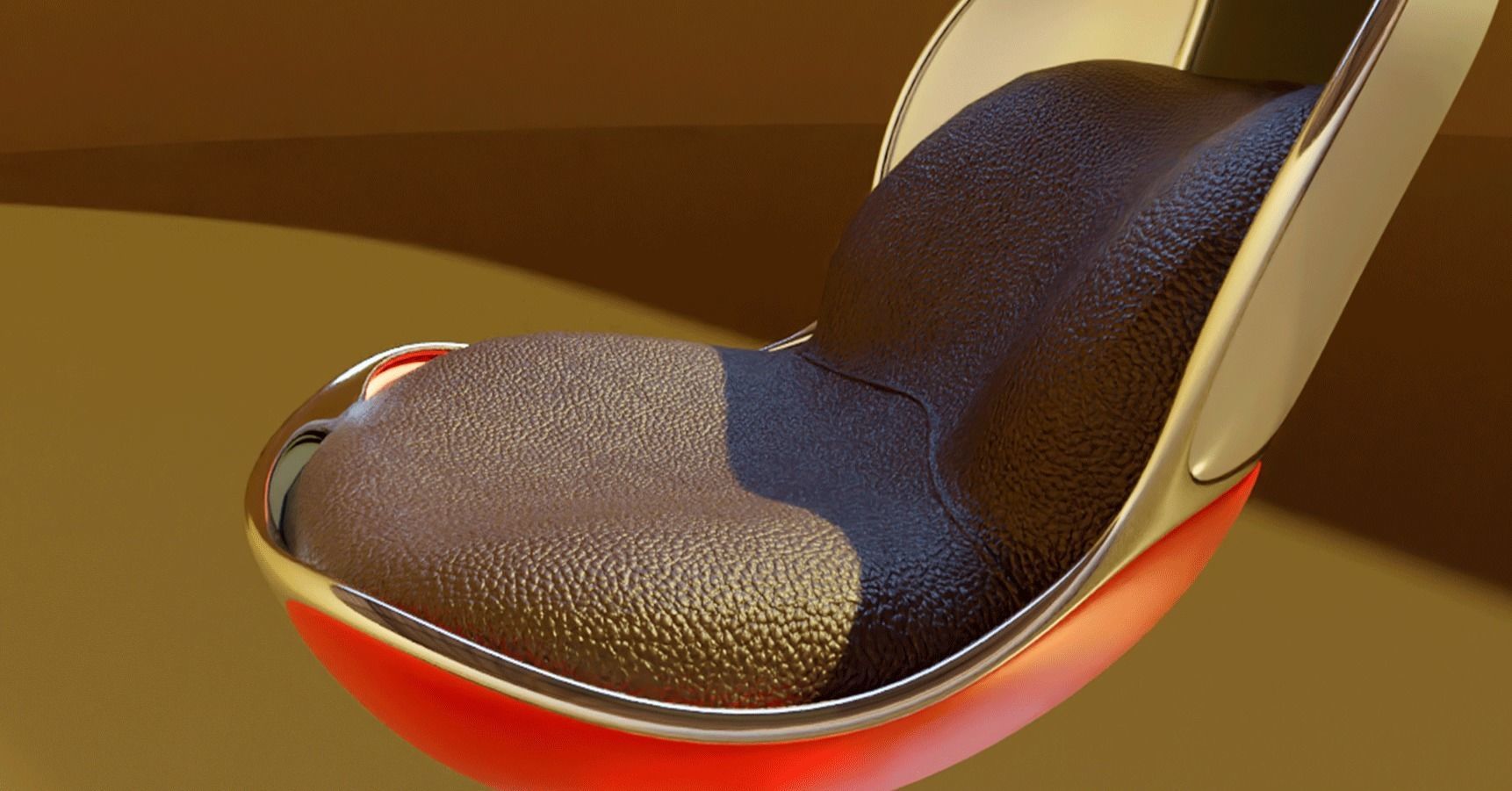 Bar stool retro 3D model_4