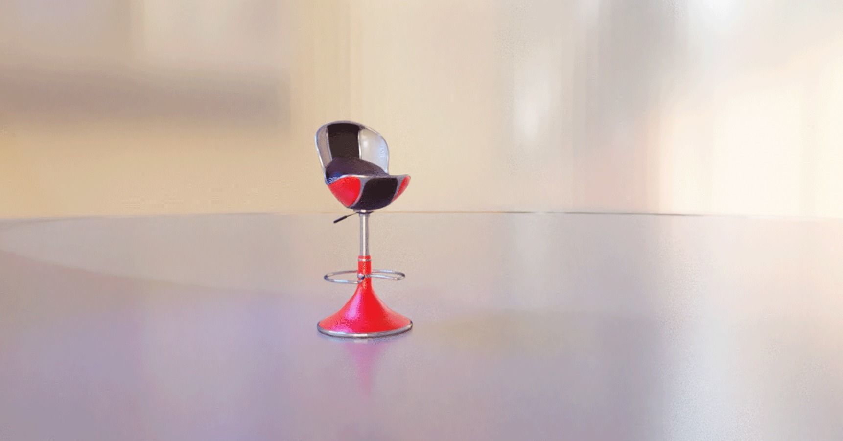 Bar stool retro 3D model_19