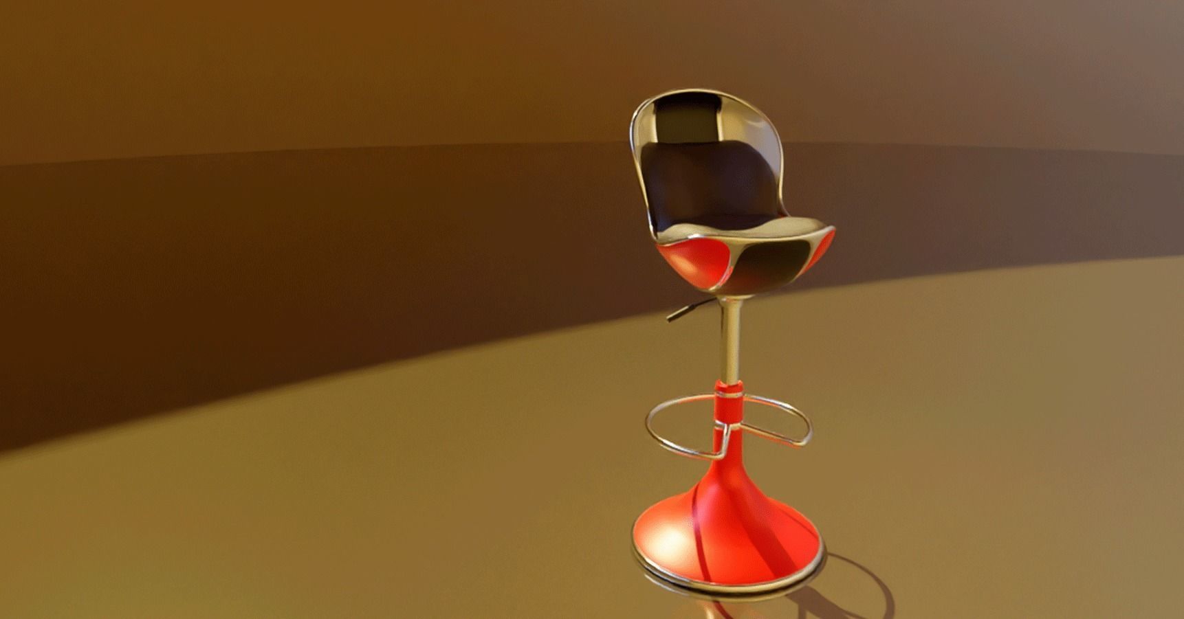 Bar stool retro 3D model_17