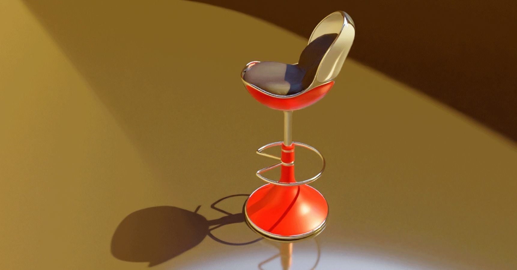 Bar stool retro 3D model_18
