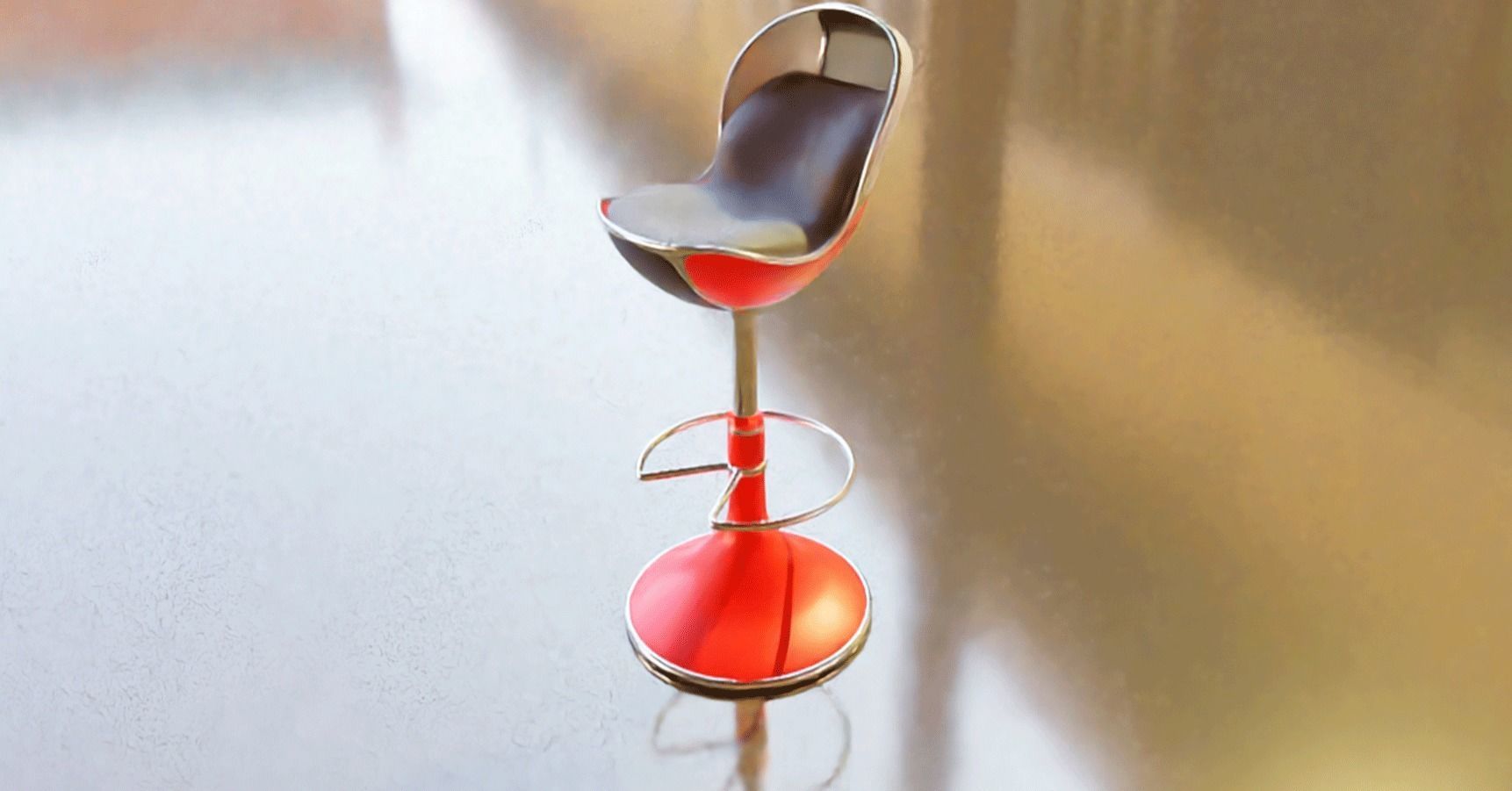 Bar stool retro 3D model_23