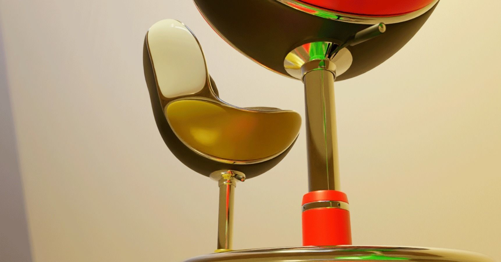 Bar stool retro 3D model_21