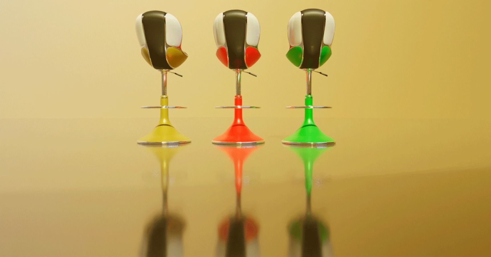 Bar stool retro 3D model_2