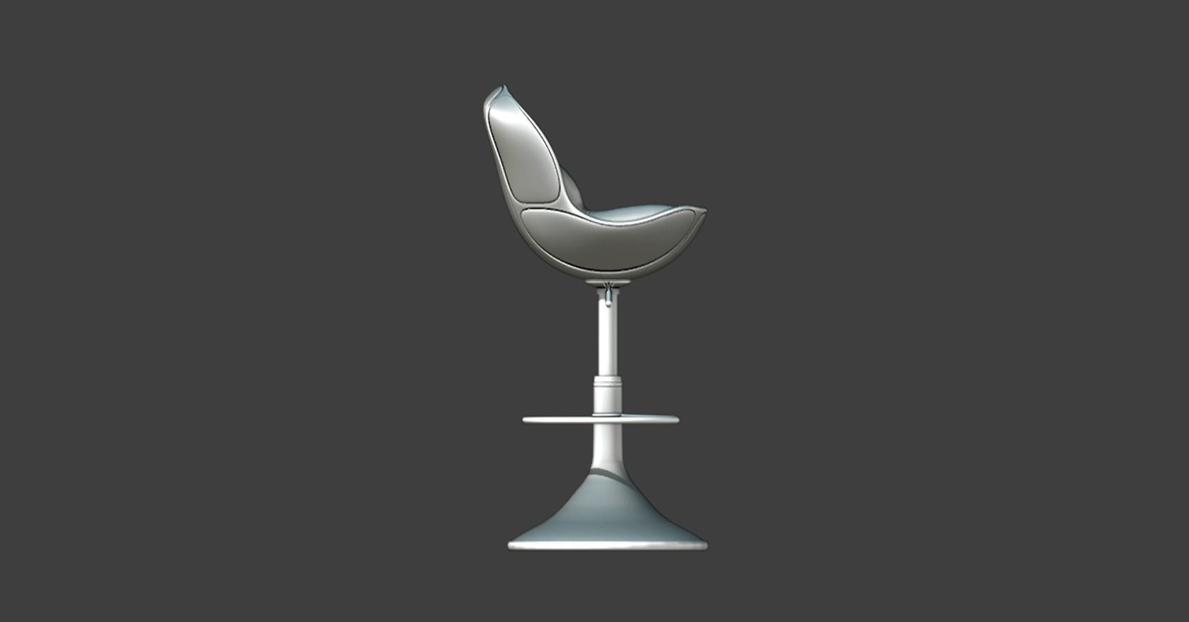 Bar stool retro 3D model_29