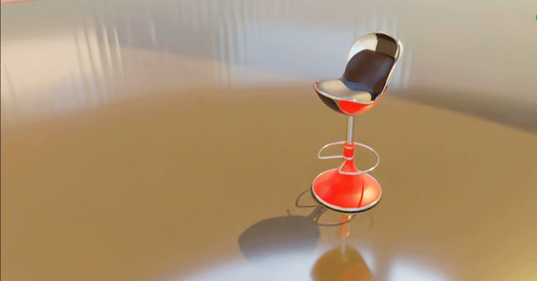 Bar stool retro 3D model_3