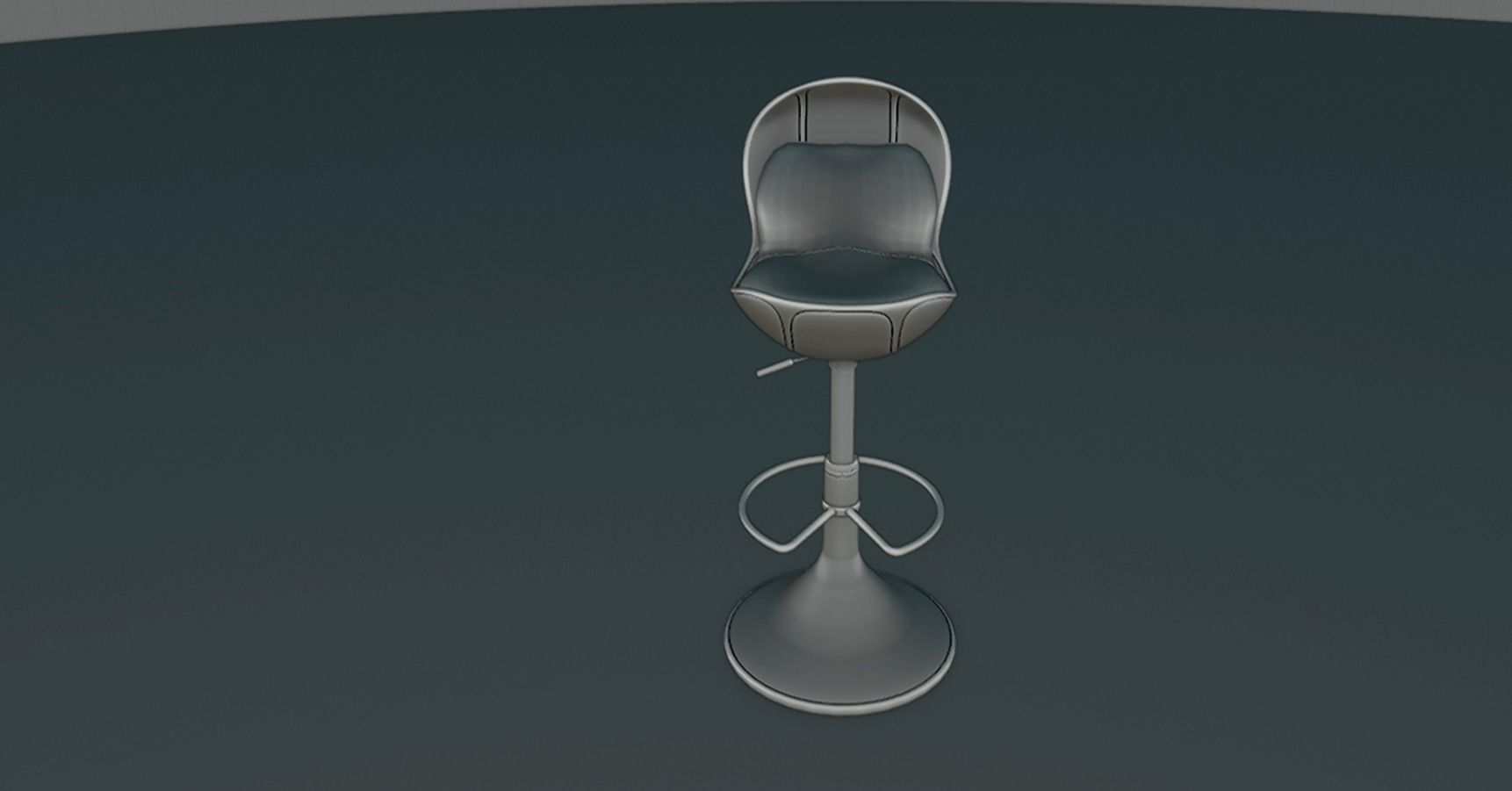 Bar stool retro 3D model_9
