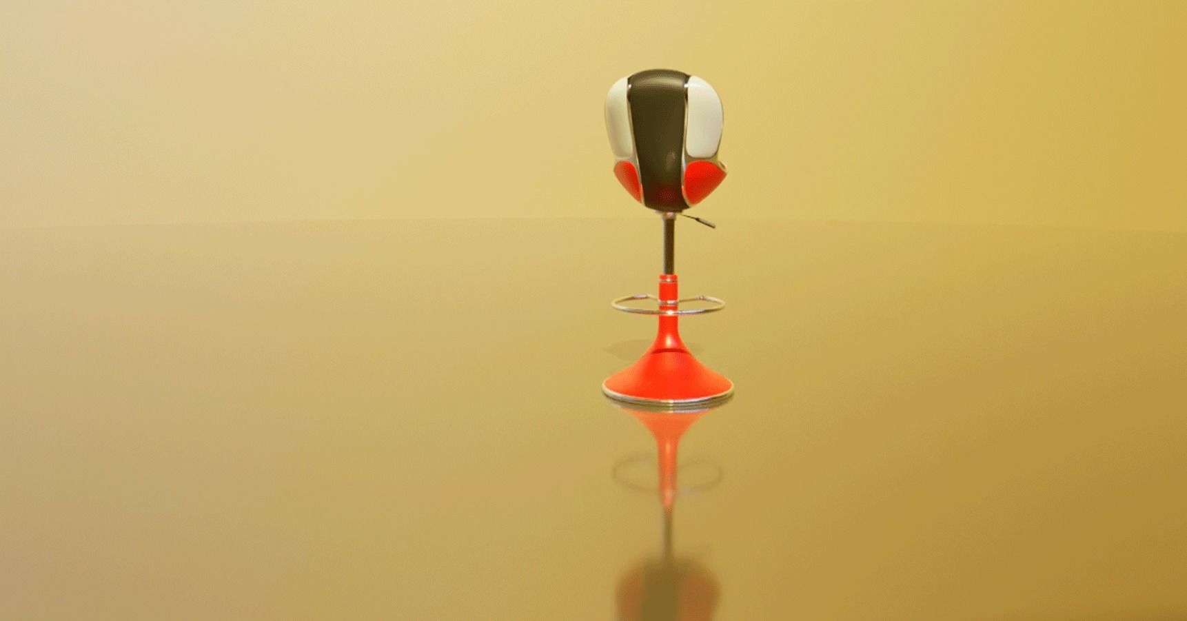 Bar stool retro 3D model_5