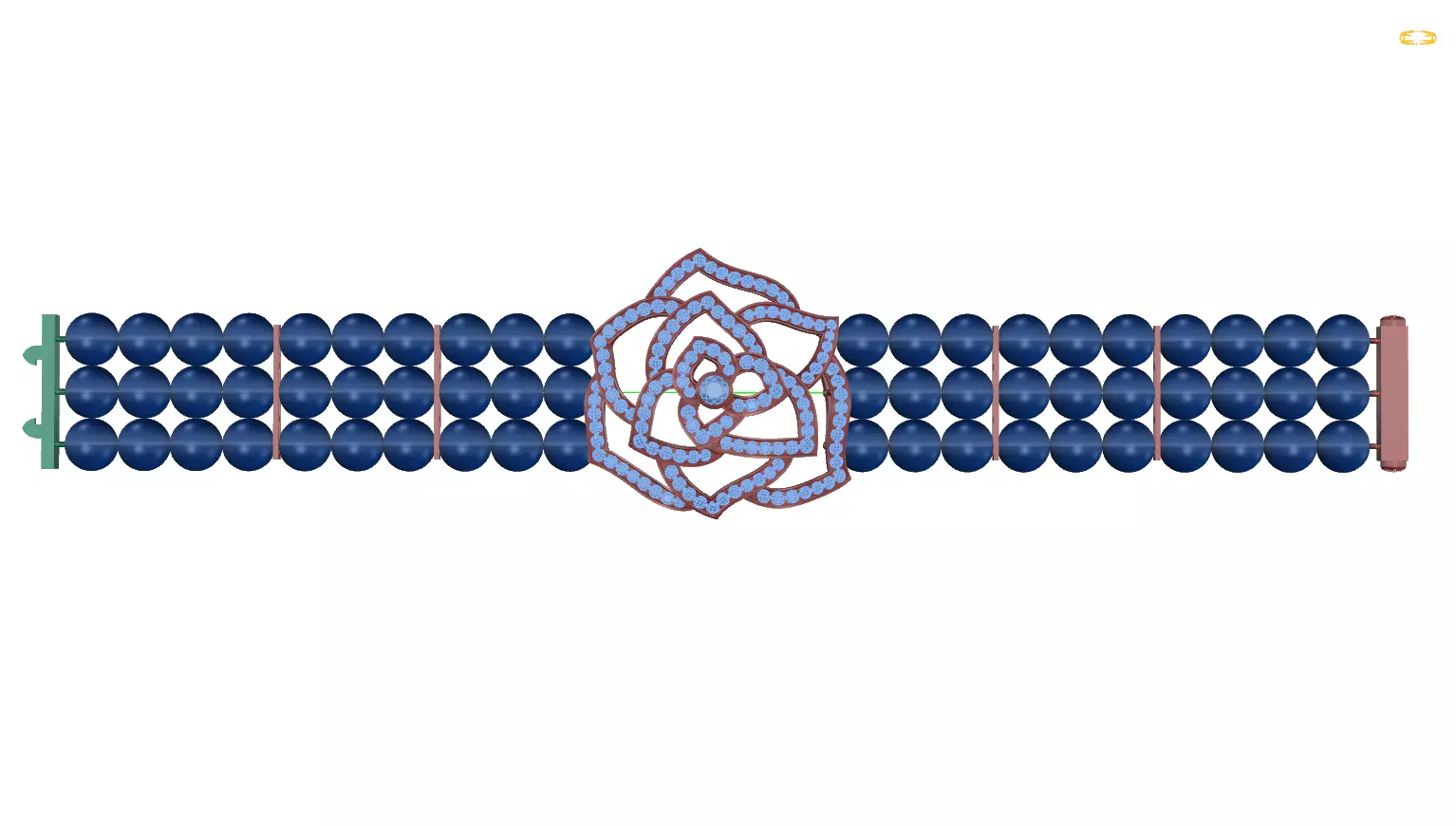 bracelet with rose 3D print model_0